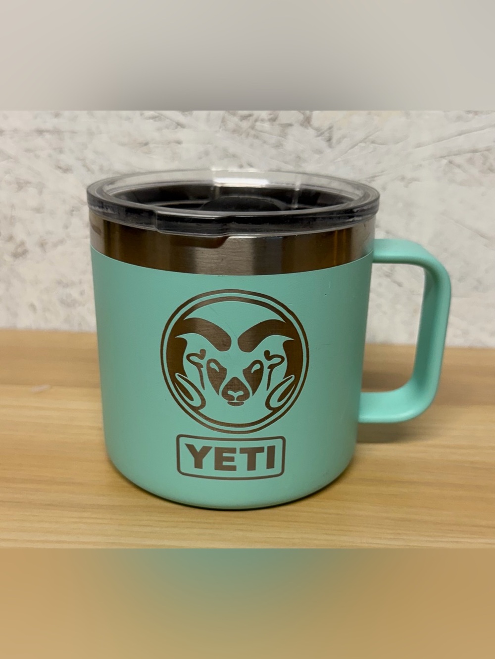 Yeti Mint Green Mug with CSU Ram Logo 4H Engraving